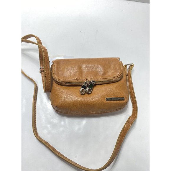 Kenneth Cole Reaction Purse New Brown Tan Leather Side Handbag, Brand New - Picture 4 of 12